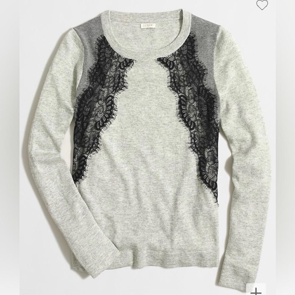 J Crew Factory Lace Panel Sweater